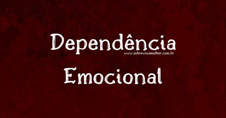 Imagem ilustrativa sobre dependência emocional com fundo vermelho e texto em destaque.